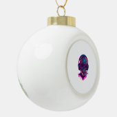 Skull DJ Vibes Keramische Bal Ornament (Links)