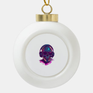 Skull DJ Vibes Keramische Bal Ornament