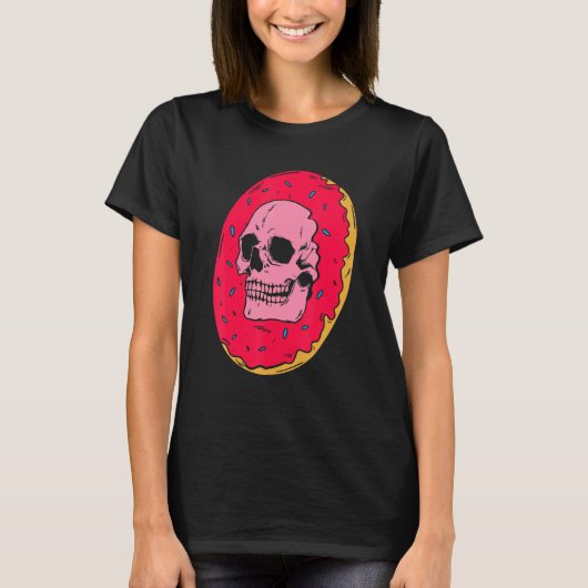Skull Donut met Sprinkles Friend Dough T-shirt (Voorkant)