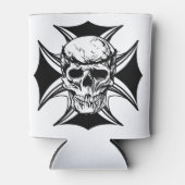 Skull doorn kruin cross gothic biker art blikjeskoeler (Voorkant)