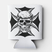 Skull doorn kruin cross gothic biker art blikjeskoeler (Achterkant)