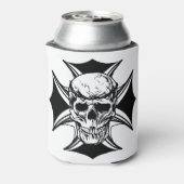 Skull doorn kruin cross gothic biker art blikjeskoeler (Blikje Achterkant)