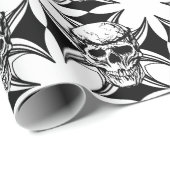 Skull doorn kruin cross gothic biker art cadeaupapier (Rol Hoek)