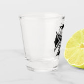 Skull doorn kruin cross gothic biker art shot glas (Links)