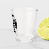 Skull doorn kruin cross gothic biker art shot glas (Rechts)