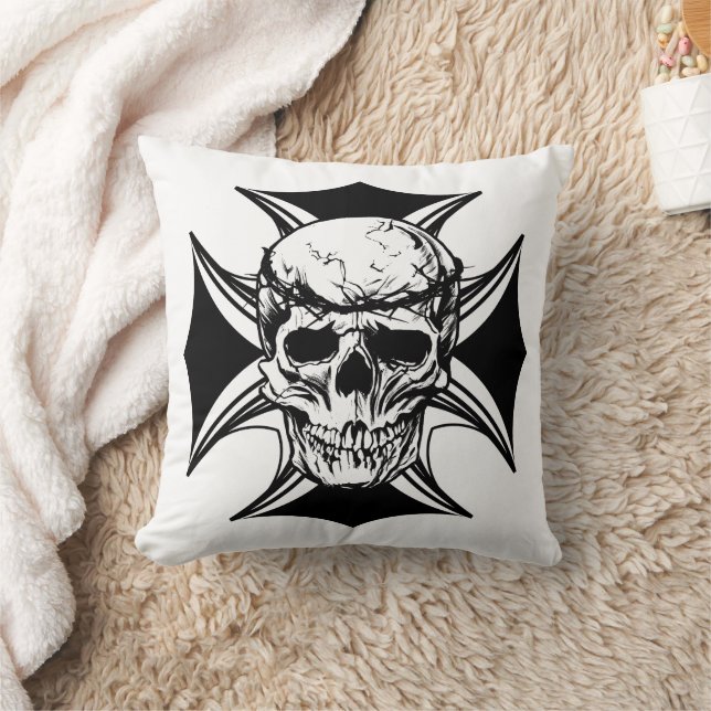 Skull doorn kruin illustratie art kussen (Deken)