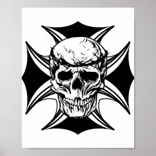 Skull doorn kruin illustratie art poster