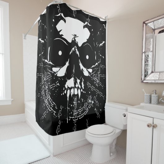 Skull Douchegordijn (In situ)
