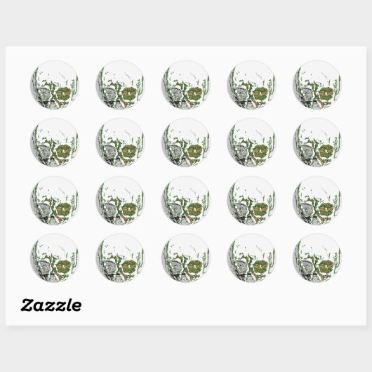 Skull Drawing Ronde Sticker (Vel)