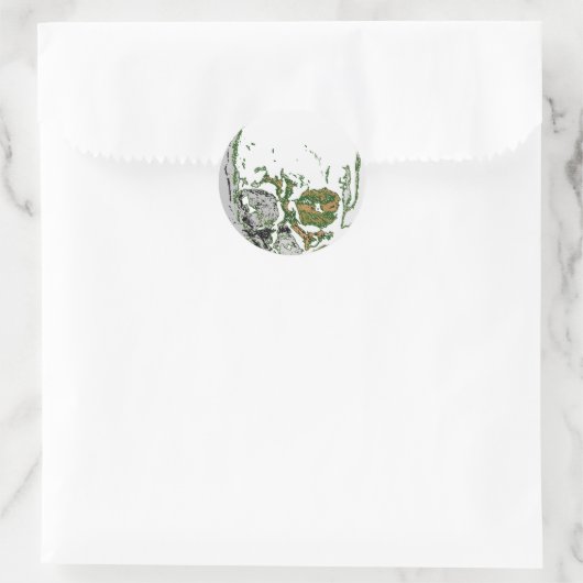 Skull Drawing Ronde Sticker (Tas)