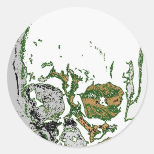 Skull Drawing Ronde Sticker