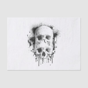 Skull Drip Black Ink Graphic Party Tissuepapier