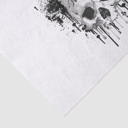 Skull Drip Black Ink Graphic Party Tissuepapier (Detail)