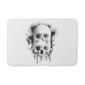 Skull Drip Black Ink Splatter Grafisch Badmat (Voorkant)