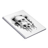 Skull Drip Black Ink Splatter Grafisch Notitieboek (Rechterzijde)
