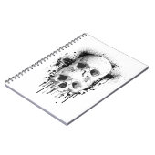 Skull Drip Black Ink Splatter Grafisch Notitieboek (Linkerzijde)