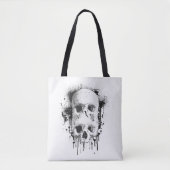 Skull Drip Black Ink Splatter Grafisch Tote Bag (Voorkant)