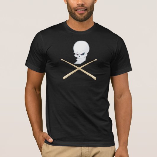 Skull Drummer Dark T-shirt (Voorkant)