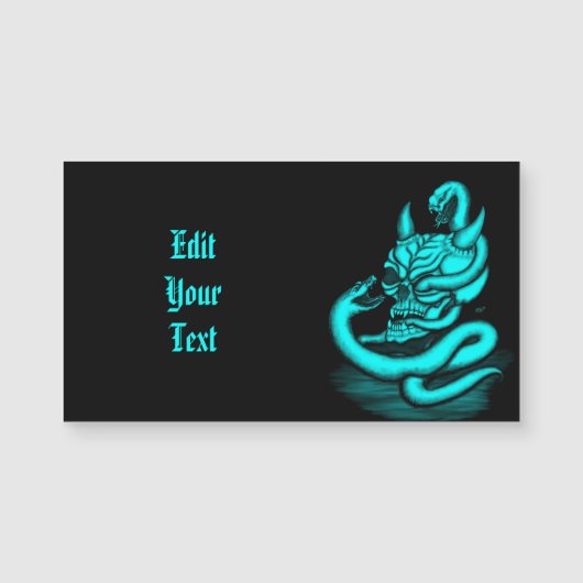 Skull - Duivel Head met slang (Voorkant)