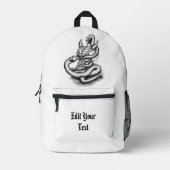 Skull - Duivel Head met slang Bedrukte Rugzak (Voorkant)