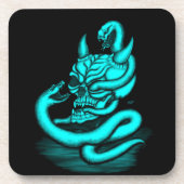 Skull - Duivel Head met slang Bier Onderzetter (Voorkant)