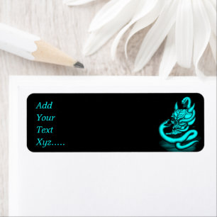 Skull - Duivel Head met slang Etiket