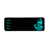 Skull - Duivel Head met slang Etiket (Voorkant)