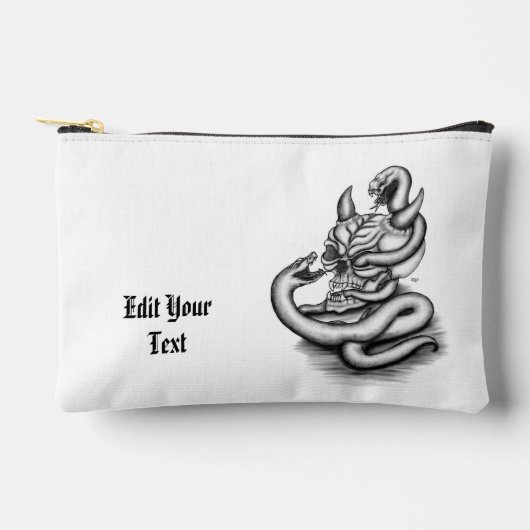 Skull - Duivel Head met slang Etui (Voorkant)
