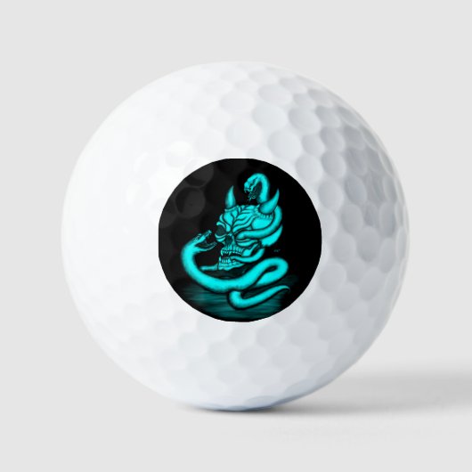 Skull - Duivel Head met slang Golfballen (Voorkant)