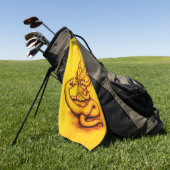 Skull - Duivel Head met slang Golfhanddoek (Groen)