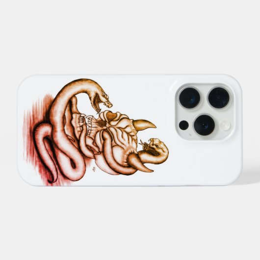 Skull - Duivel Head met slang iPhone Hoesje (Achterkant horizontaal)