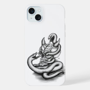 Skull - Duivel Head met slang iPhone 15 Plus Case
