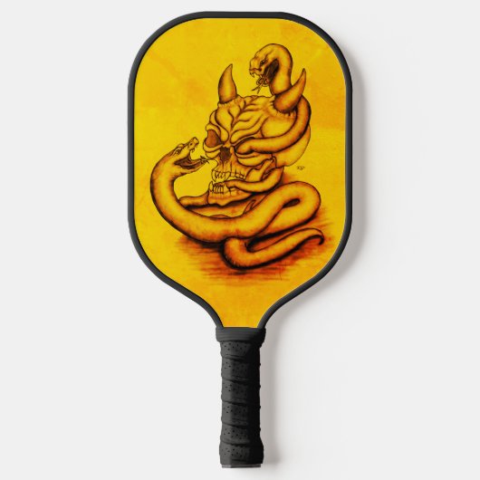 Skull - Duivel Head met slang Pickleball Paddle (Voorkant)