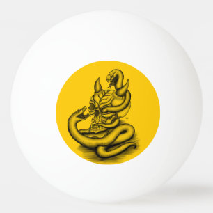 Skull - Duivel Head met slang Pingpongbal