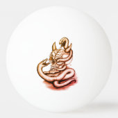 Skull - Duivel Head met slang Pingpongbal (Voorkant)