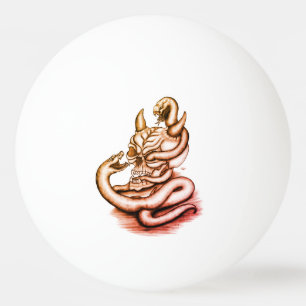 Skull - Duivel Head met slang Pingpongbal
