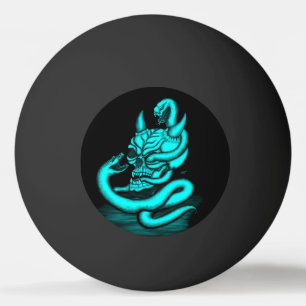Skull - Duivel Head met slang Pingpongbal
