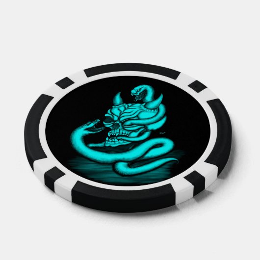 Skull - Duivel Head met slang Poker Chips (Enkel)
