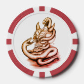 Skull - Duivel Head met slang Poker Chips (Voorkant)