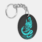 Skull - Duivel Head met slang Sleutelhanger (Voorkant Links)