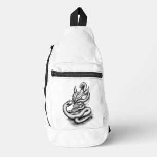 Skull - Duivel Head met slang Sling Bag