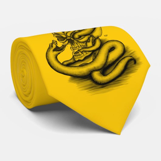 Skull - Duivel Head met slang Stropdas (Opgerold)