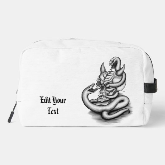 Skull - Duivel Head met slang Toilettasje (Achterkant)