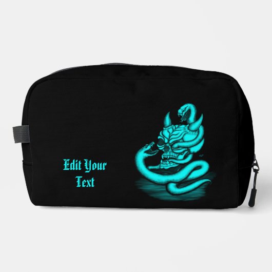 Skull - Duivel Head met slang Toilettasje (Voorkant)
