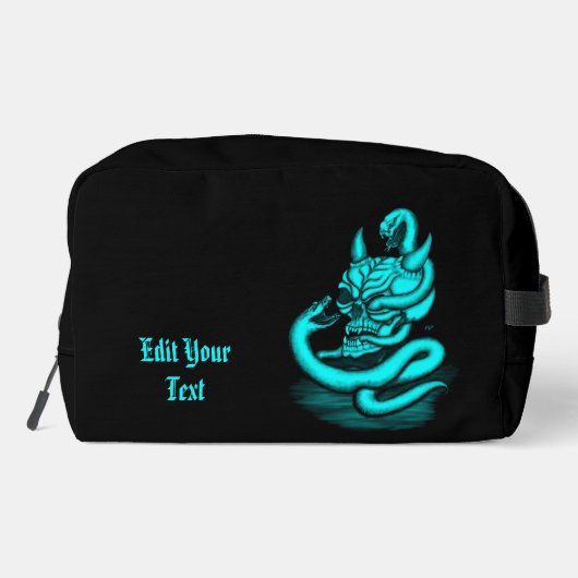 Skull - Duivel Head met slang Toilettasje (Achterkant)