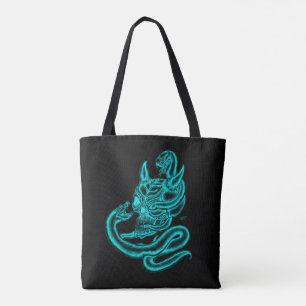 Skull - Duivel Head met slang Tote Bag