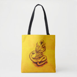 Skull - Duivel Head met slang Tote Bag