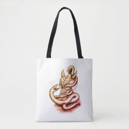 Skull - Duivel Head met slang Tote Bag