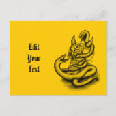 Skull - Duivel Head met slang Uitnodiging Briefkaart (Voorkant)