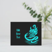 Skull - Duivel Head met slang Uitnodiging Briefkaart (Staand voorkant)